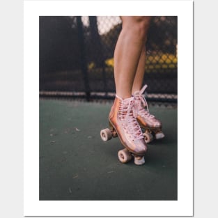 pink rollerskates Posters and Art